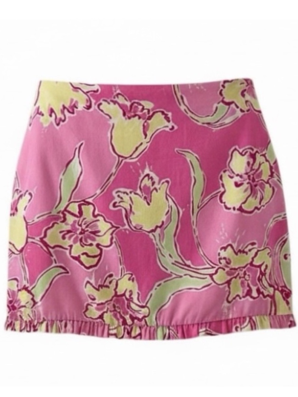 Lilly Pulitzer Hotty Pink Day Lilly Floral Print Callie Skirt Size 6